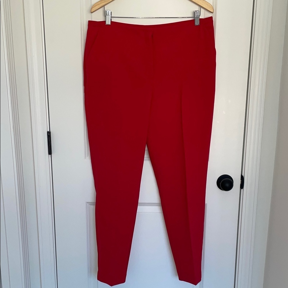 Chico's Women’s Flat Front Ankle Pants Red 12